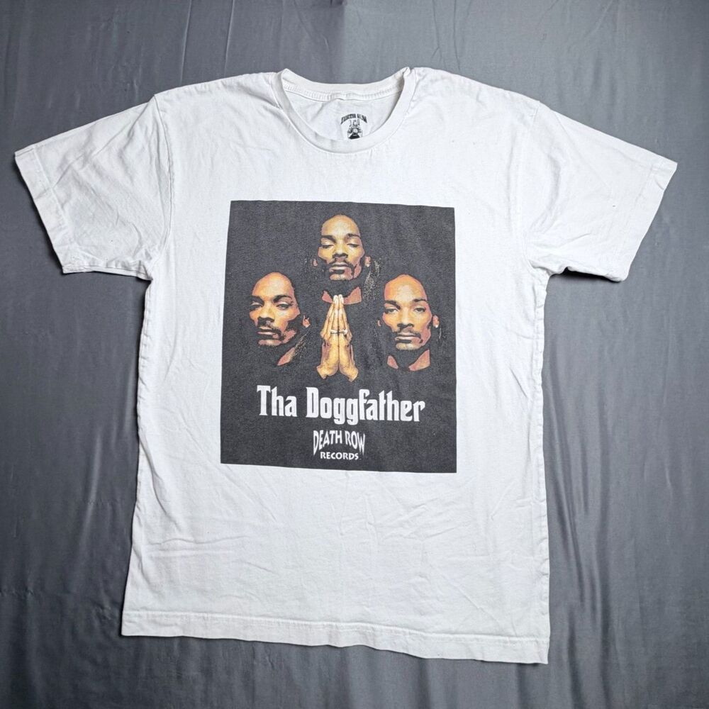 Tha Dogfather Death Row Snoop Dogg Men M White T Shirt Pray Rap Hip Hop Legend